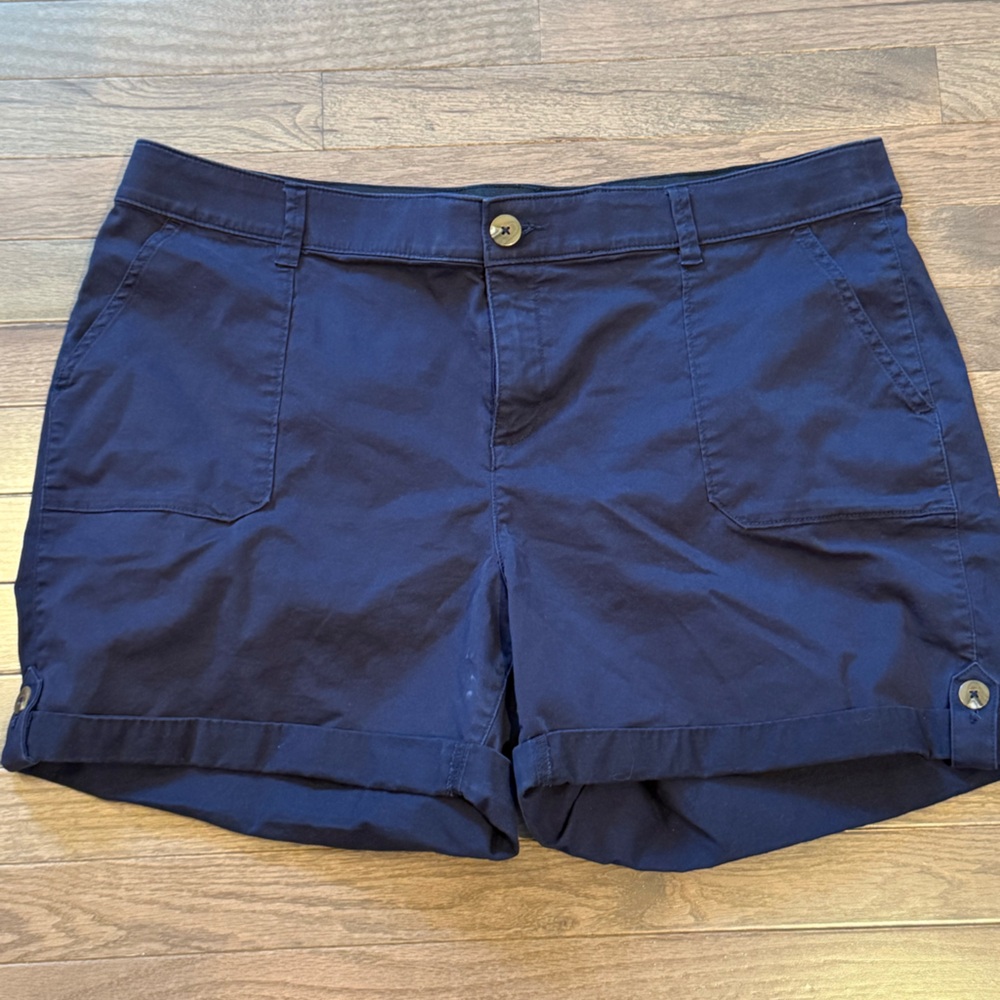 Lane Bryant Deep Blue Flat Front Shorts